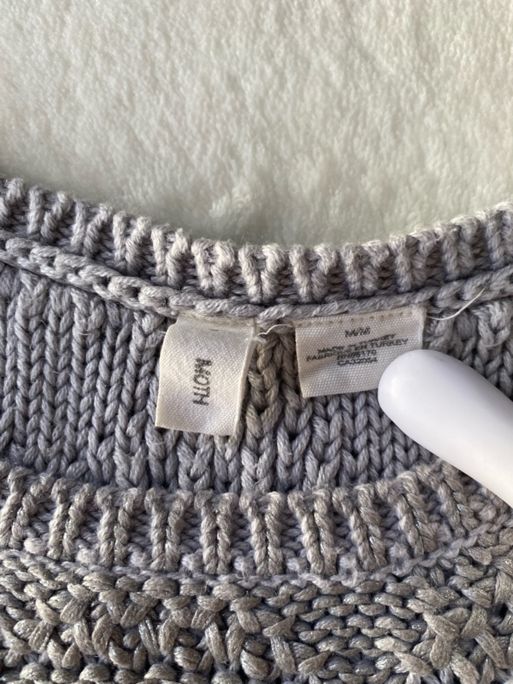 Moth Anthropologie Pointelle Geometric Knit Tank Top Gray Size M Cotton Blend - Picture 2 of 7